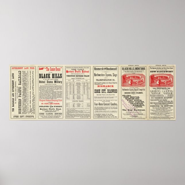 Textseite der Black Hills, Montana, Upper Missouri Poster (Vorne)