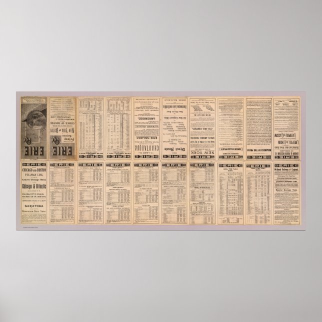 Textseite der Erie Railway Poster (Vorne)