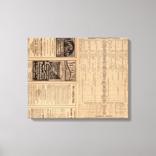 Textseite der Lehigh Valley Railroad Leinwanddruck (Vorderseite)