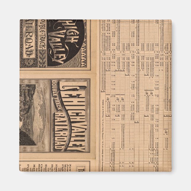 Textseite der Lehigh Valley Railroad Magnet (Vorne)