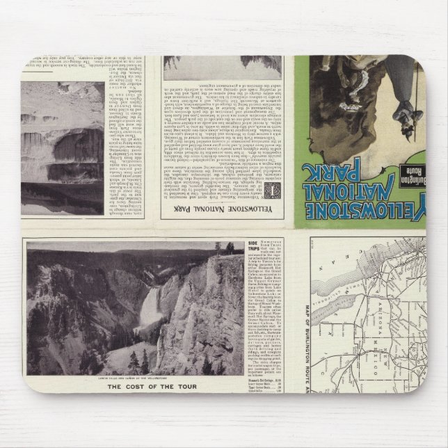 Textseite des Yellowstone-Nationalparks 2 Mousepad (Vorne)