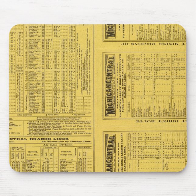 Textseite Michigan Zentralbahn Mousepad (Vorne)