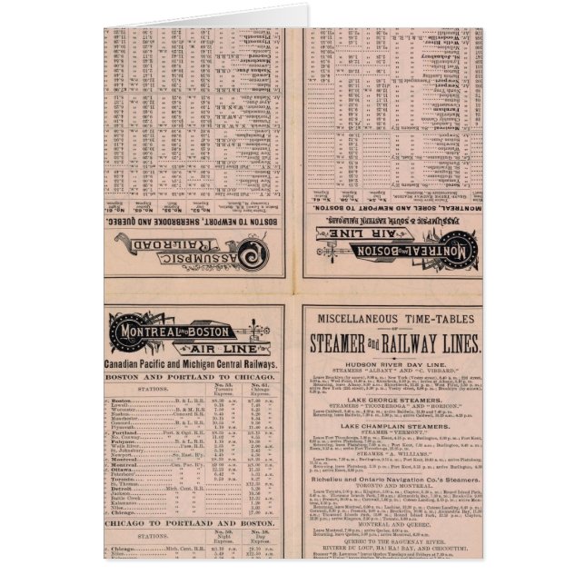 Textseite Montreal und Boston Air Line (Vorne)