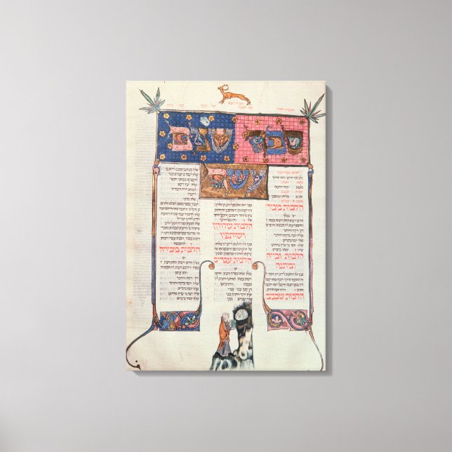 Textseite und Illustration Leinwanddruck (Vorderseite)