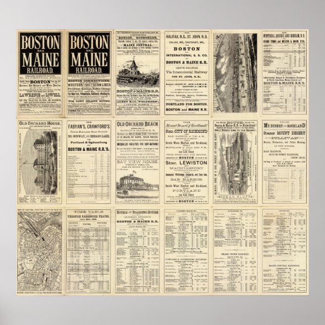 Textseite von Boston und Maine Railroad Poster (Vorne)