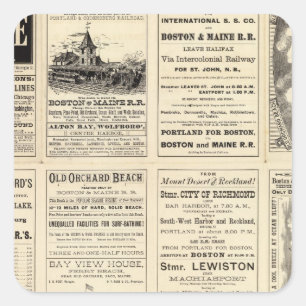 Textseite von Boston und Maine Railroad Quadratischer Aufkleber