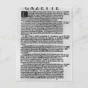 Textseite von "La Gazette" Postkarte
