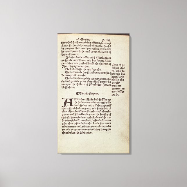 Textseite zum alten Testament Leinwanddruck (Vorderseite)