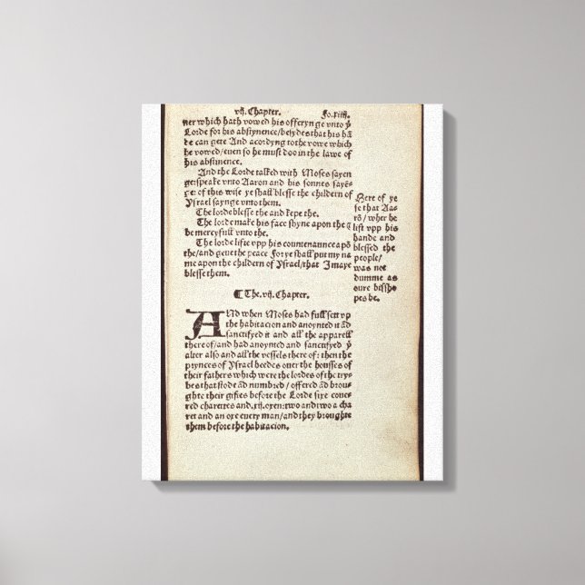 Textseite zum alten Testament Leinwanddruck (Vorderseite)
