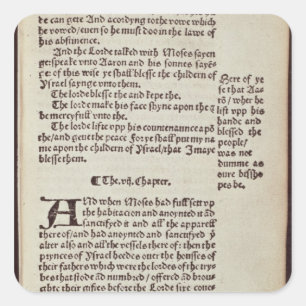 Textseite zum alten Testament Quadratischer Aufkleber