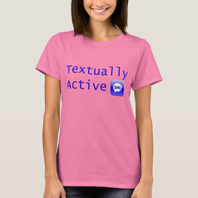 Textuell aktiv in Blue Letters T-Shirt (Vorderseite)