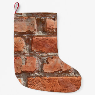 Textur aus alten, verwitterten Ziegeln. Hintergrun Kleiner Weihnachtsstrumpf