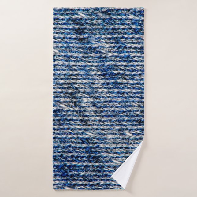 Textur aus blauem Strickwolle Badehandtuch (Badehandtuch)