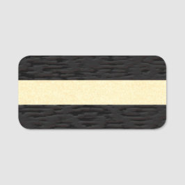 Textur aus schwarzem Leder Namensschild