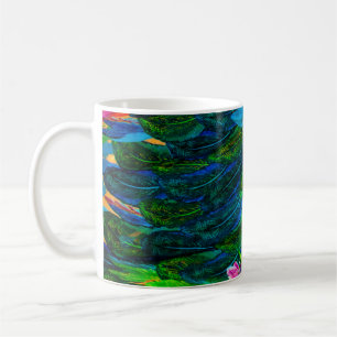 Textur aus Seidengewebe. hintergrund. farbenfrohe  Kaffeetasse