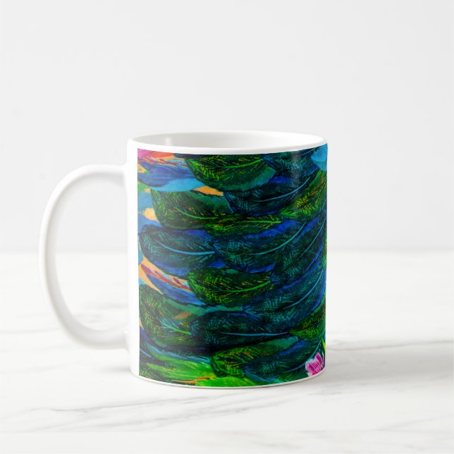 Textur aus Seidengewebe. hintergrund. farbenfrohe  Kaffeetasse (Links)