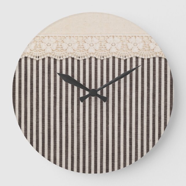 Textur aus Spitzen, Hintergrund. Große Wanduhr (Vorderseite)