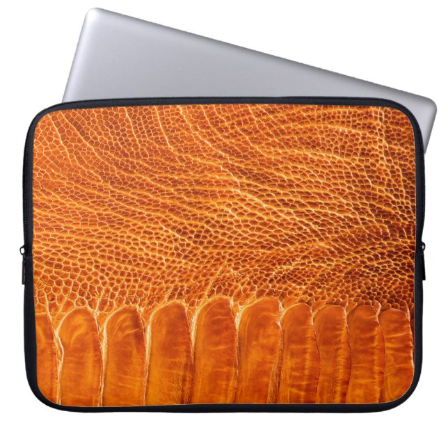 Textur aus Straußenleder Laptopschutzhülle (Vorderseite)