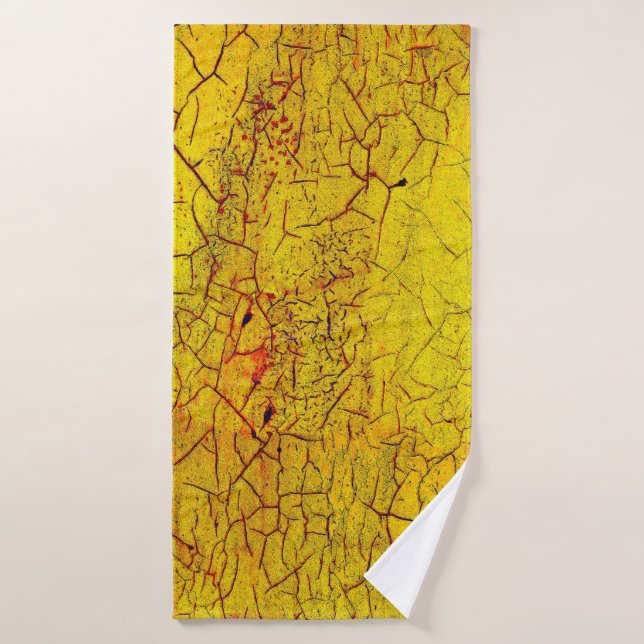 Textur der alten gelben Farbe crackedabstract,alte Badehandtuch (Badehandtuch)