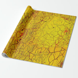 Textur der alten gelben Farbe crackedabstract,alte Geschenkpapier