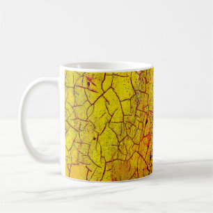 Textur der alten gelben Farbe crackedabstract,alte Kaffeetasse