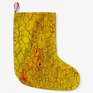 Textur der alten gelben Farbe crackedabstract,alte Kleiner Weihnachtsstrumpf