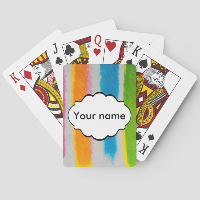 Textur der Aquarellfarben Spielkarten (Rückseite)