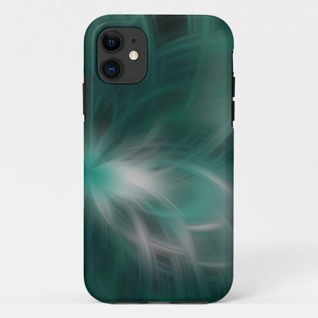 Textur der grünen und weißen Blume iPhone case (Rückseite)