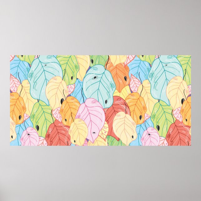 Textur der hellen Blätter Poster (Vorne)