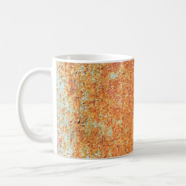 Textur des alten gemalten Metalabstrakts, Alter, a Kaffeetasse (Links)