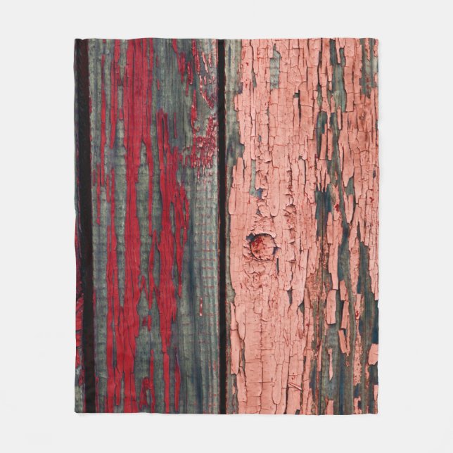 Textur des alten Holzzauns in Rot und Rot Fleecedecke (Vorderseite)