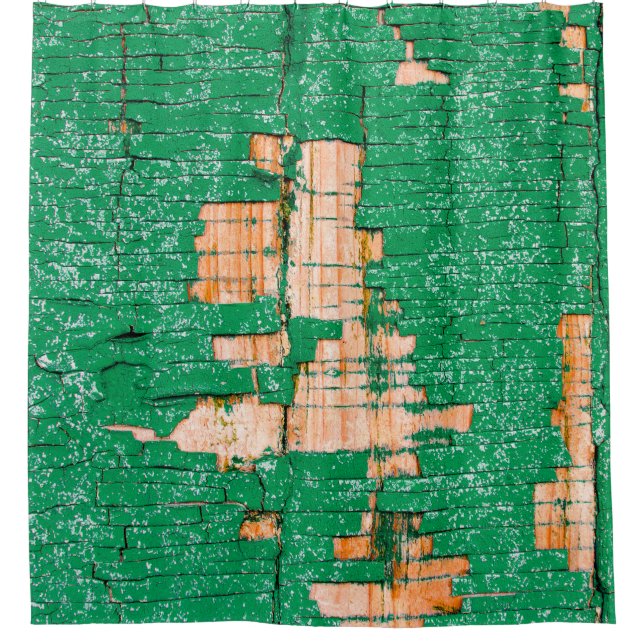 Textur des alten Holzzauns mit schäbiger Farbe. Gr Duschvorhang (Vorderseite)