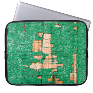 Textur des alten Holzzauns mit schäbiger Farbe. Gr Laptopschutzhülle