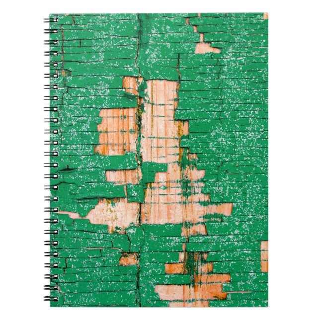 Textur des alten Holzzauns mit schäbiger Farbe. Gr Notizblock (Vorderseite)