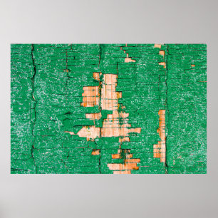 Textur des alten Holzzauns mit schäbiger Farbe. Gr Poster