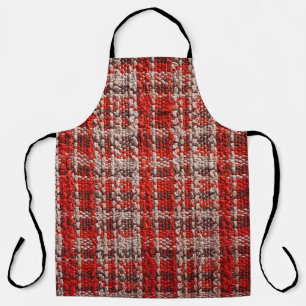 Textur des roten Tartan-Stoffes als Hintergrund Schürze