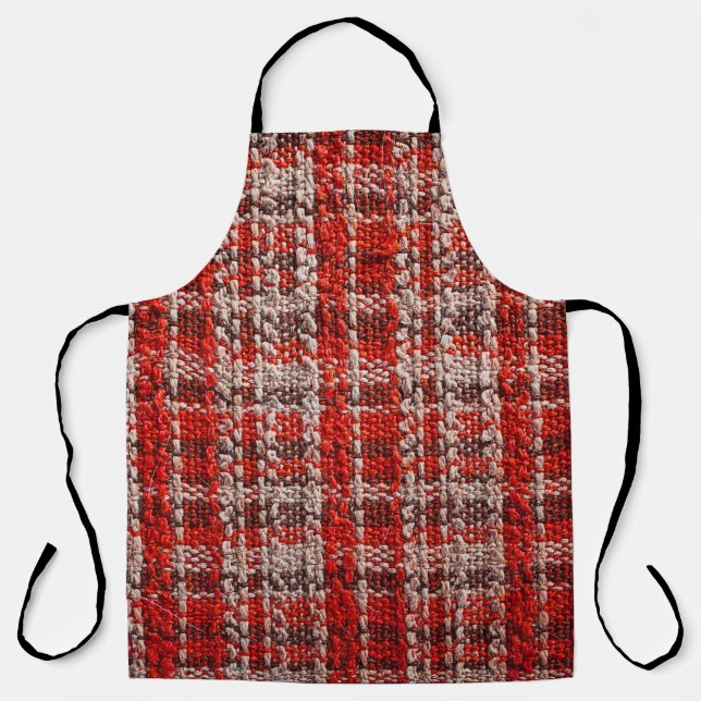 Textur des roten Tartan-Stoffes als Hintergrund Schürze (Vorderseite)