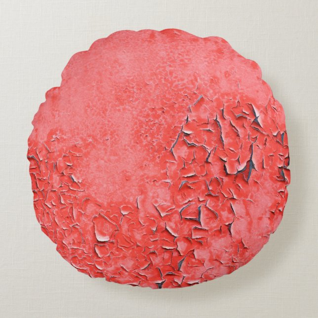 Textur des Vintagen Rostbemalten Eisendrückens Rundes Kissen (Vorderseite)