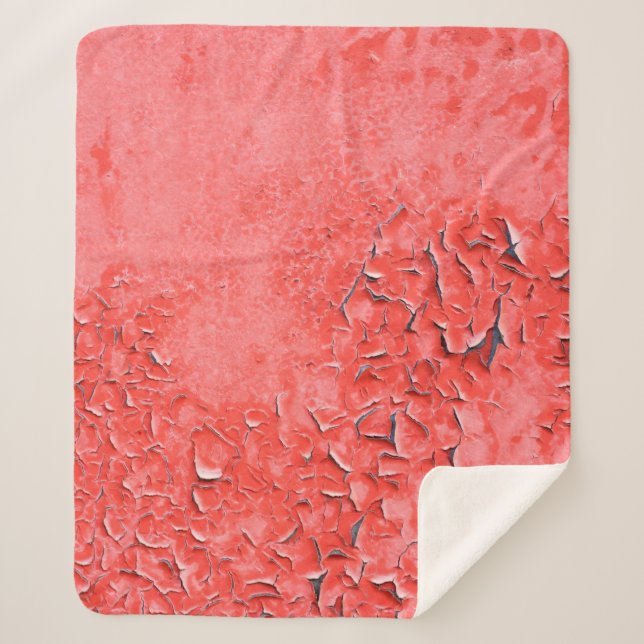 Textur des Vintagen Rostbemalten Eisendrückens Sherpadecke (Vorderseite)