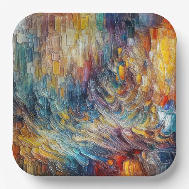 Textur dick Paint Abstrakt Pappteller (Vorderseite)