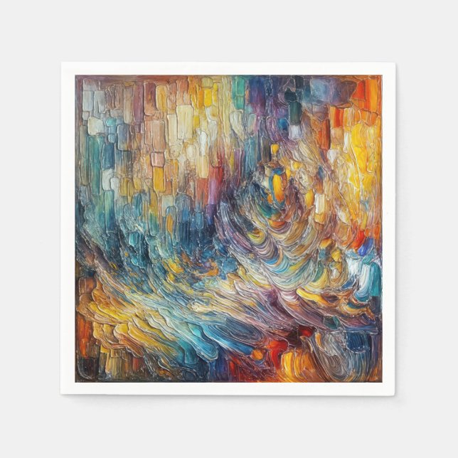 Textur dick Paint Abstrakt Serviette (Vorderseite)