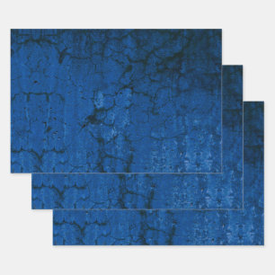 Textur Dunkelblau Rustikale Vintage Grunge Geschenkpapier Set