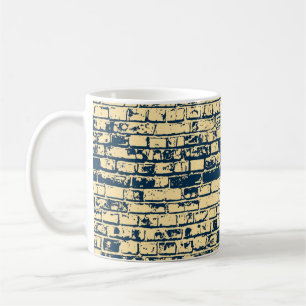 Textur einer Ziegelwand. Elegantes Tapetendesign. Kaffeetasse