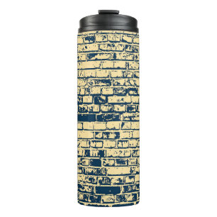 Textur einer Ziegelwand. Elegantes Tapetendesign. Thermosbecher