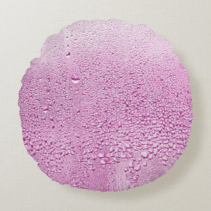 Textur eines Regenfalles auf einem Glas Nasstransp Rundes Kissen