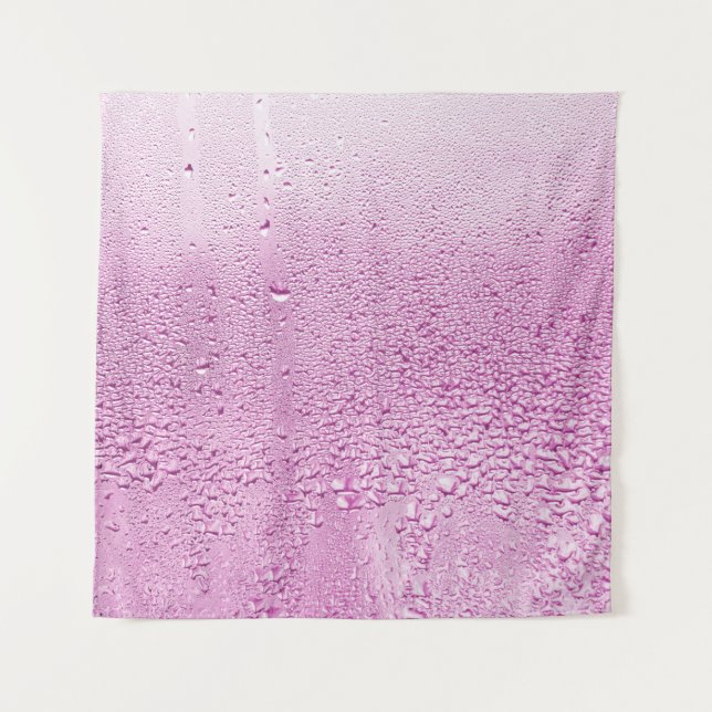 Textur eines Regenfalles auf einem Glas Nasstransp Wandteppich (Vorderseite)