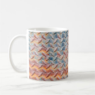 Textur eines rostigen Metallgitters. Nahaufnahme R Kaffeetasse