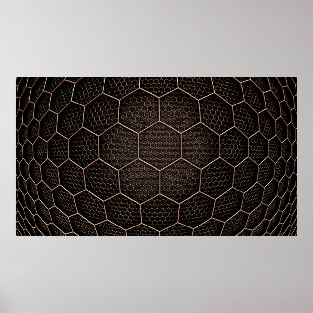 Textur-Hexagon-Raster Poster (Vorne)