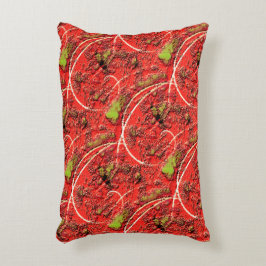 Textur in einigen lebendigen Korallen mit Tee-grün Dekokissen