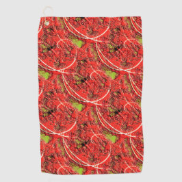 Textur in einigen lebendigen Korallen mit Tee-grün Golfhandtuch